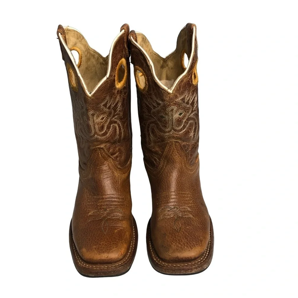Veronica Palomino Castro kids size 13 western leather boots/035-20 2887/ brown